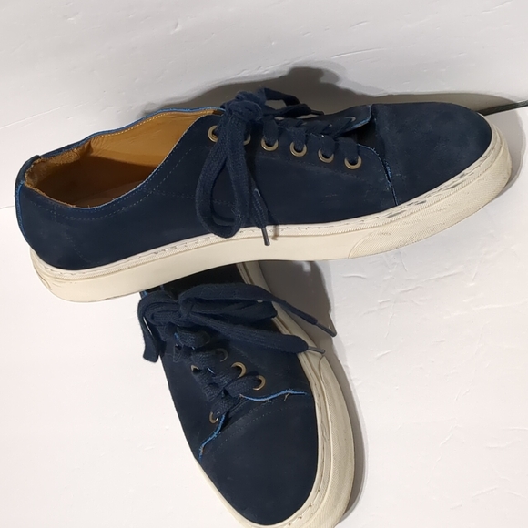 Vince Camuto dark Blue Leather laces shoes Sneakers men size 9.5 - Picture 3 of 9